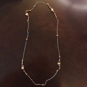 Unique Necklace with Wood and Stone